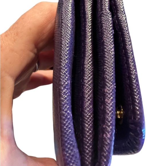 Prada Saffiano Leather Fiocco (bow flap) in RARE Violeta Purple 1M1132 - Picture 11 of 13